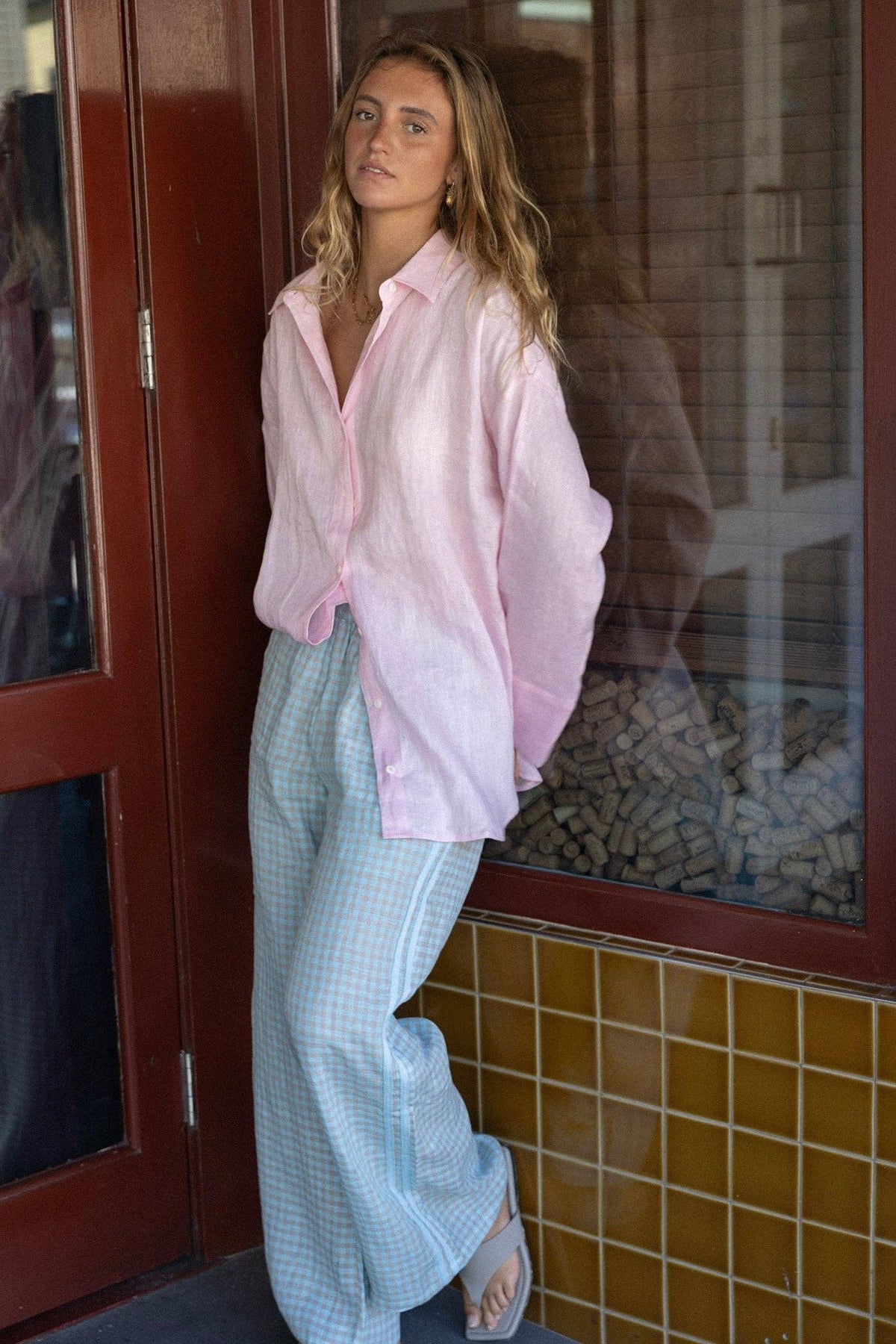 Locolinen Linen Oversized Shirt - Ballet Pink