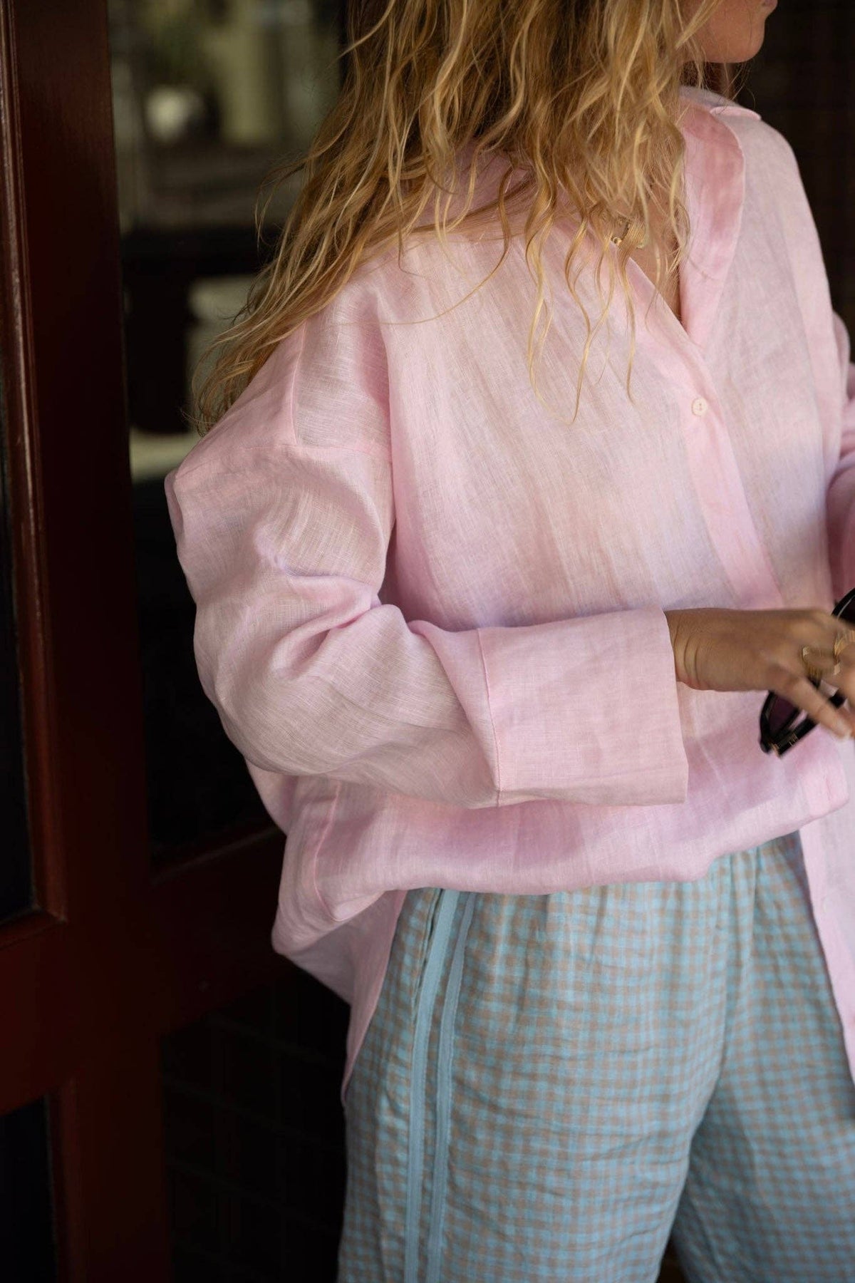 Locolinen Linen Oversized Shirt - Ballet Pink