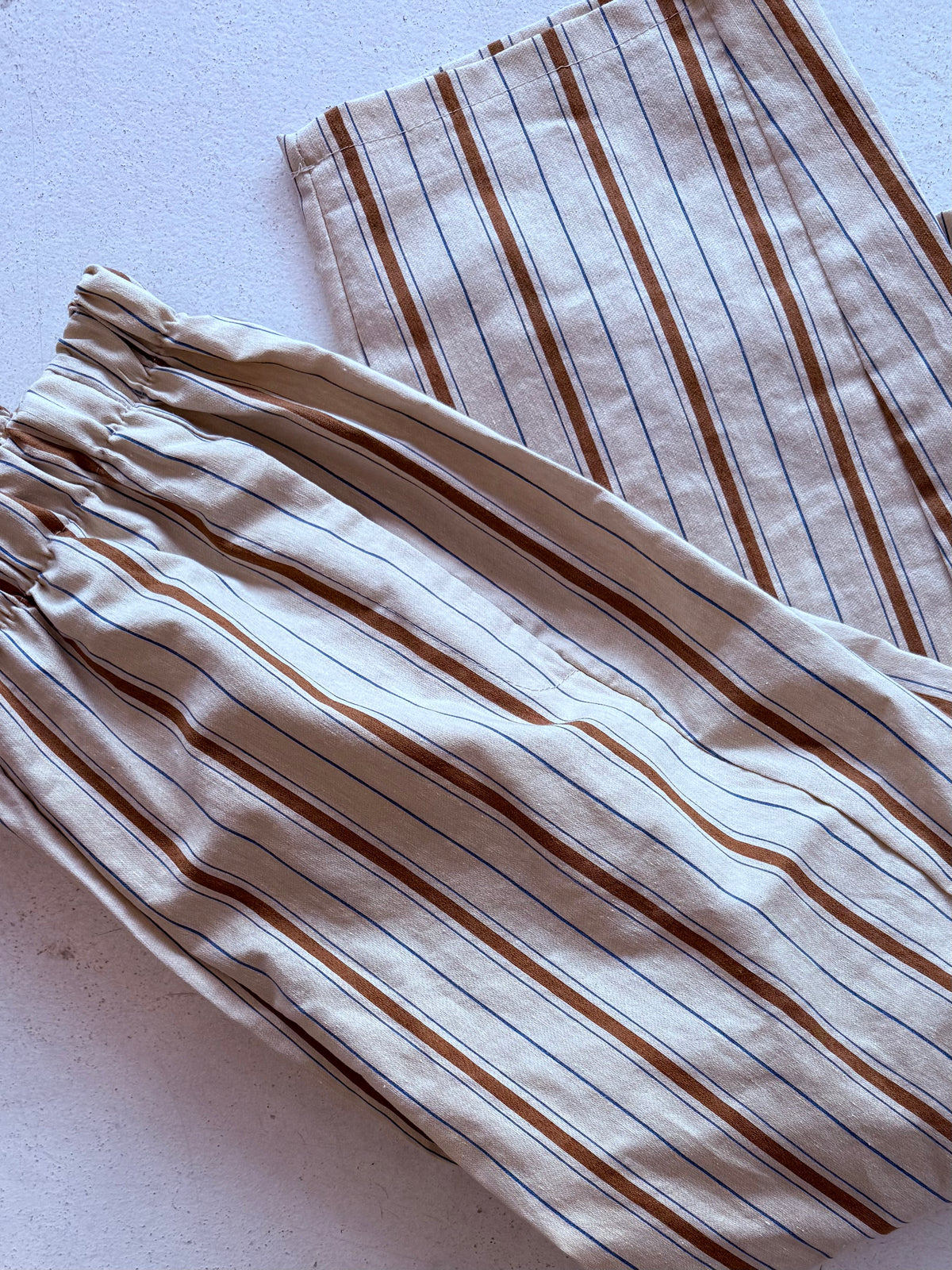 Johanna Cotton stripe pant- Mustard/Blue/White