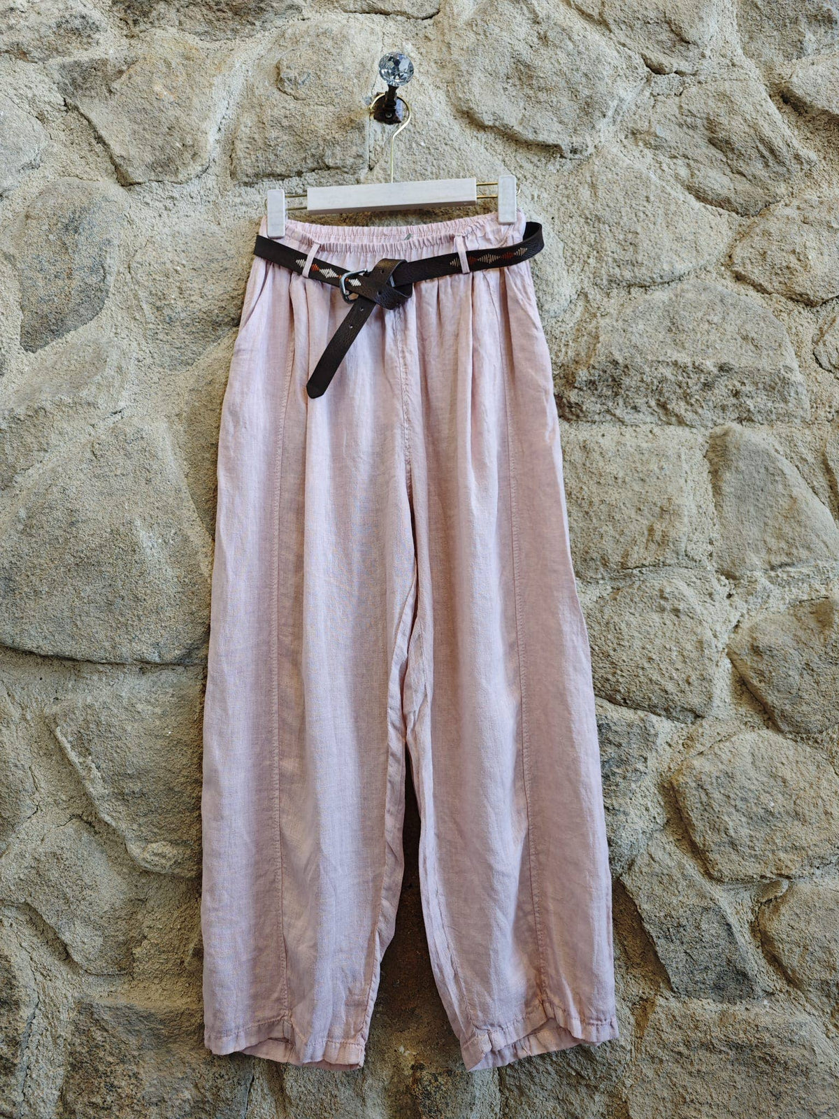 Made in Italy 100% Linen pants - Pink