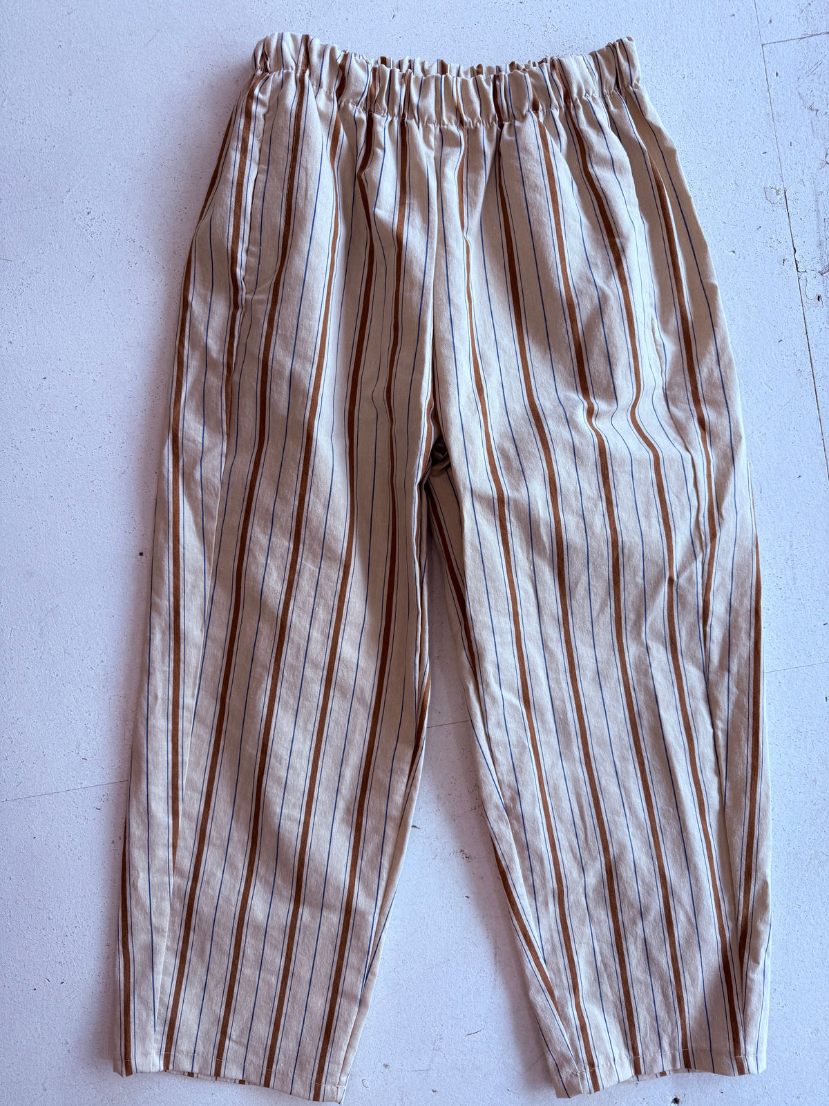 Johanna Cotton stripe pant- Mustard/Blue/White