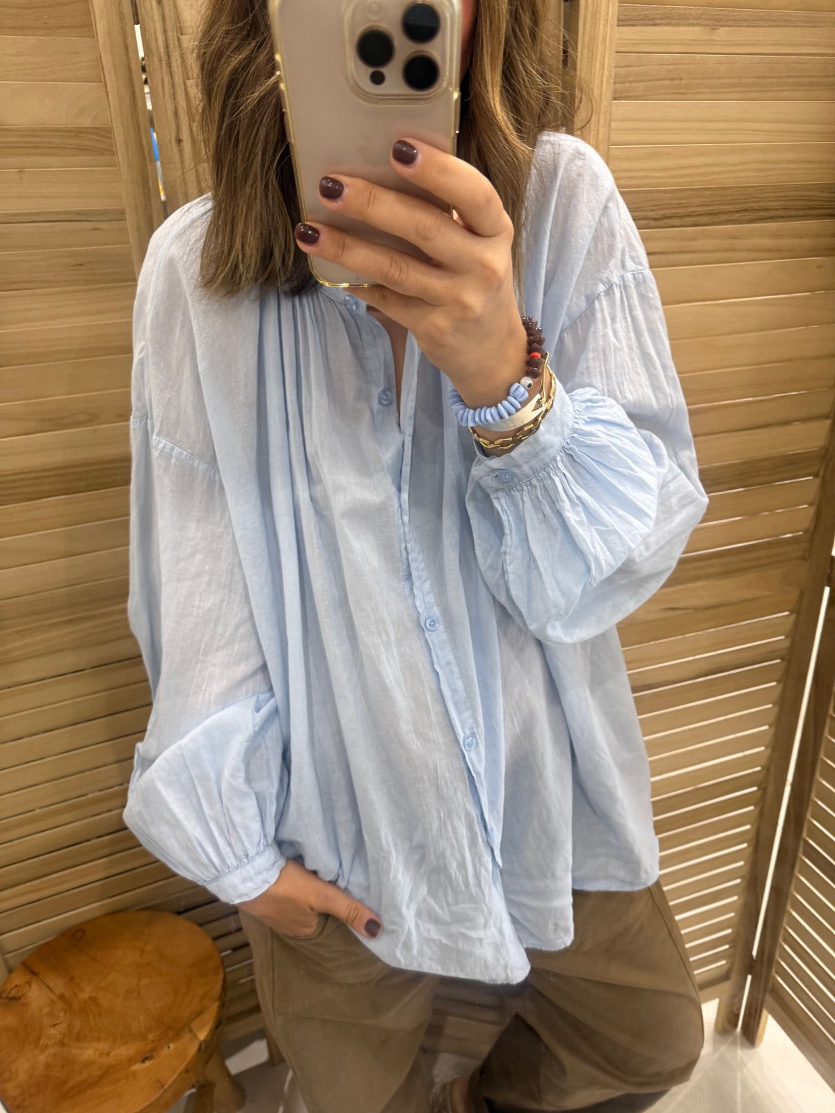 Johanna Cotton Blouse - Powder Blue