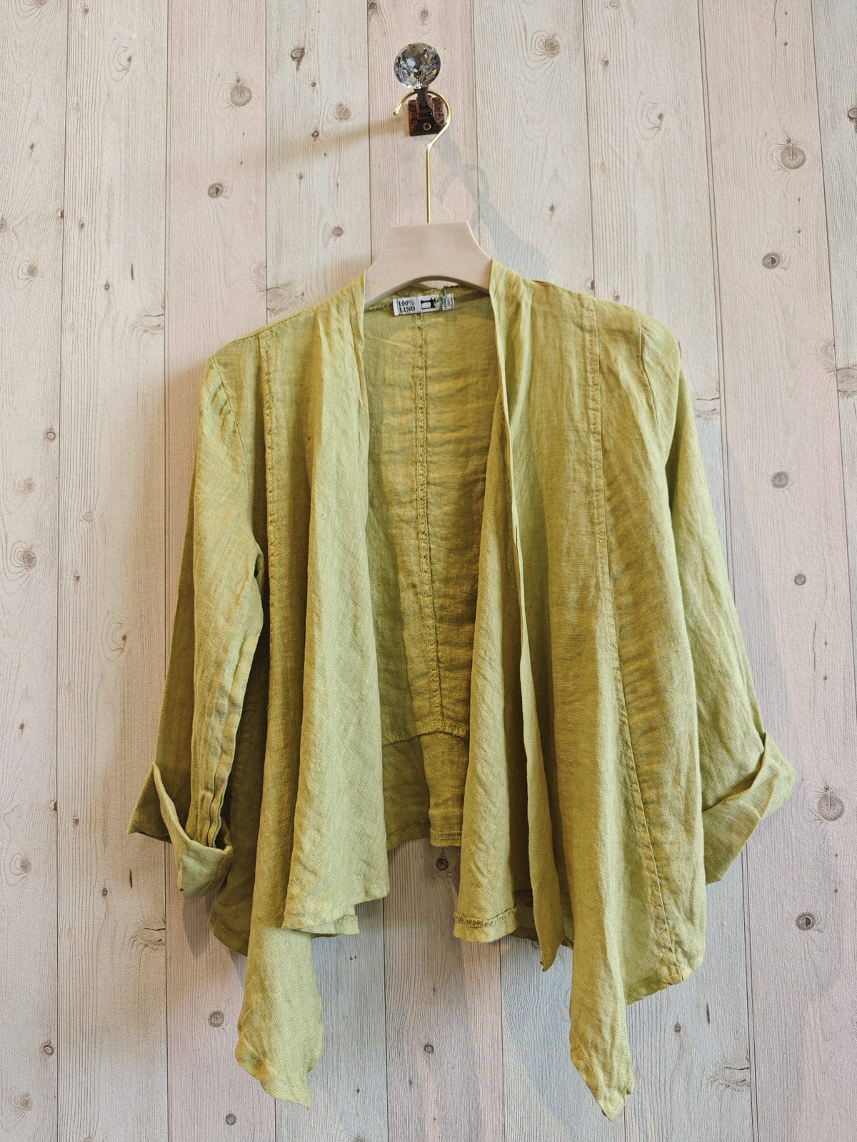 Made in Italy 100% Linen Cardigan/Jacket - Pistachio