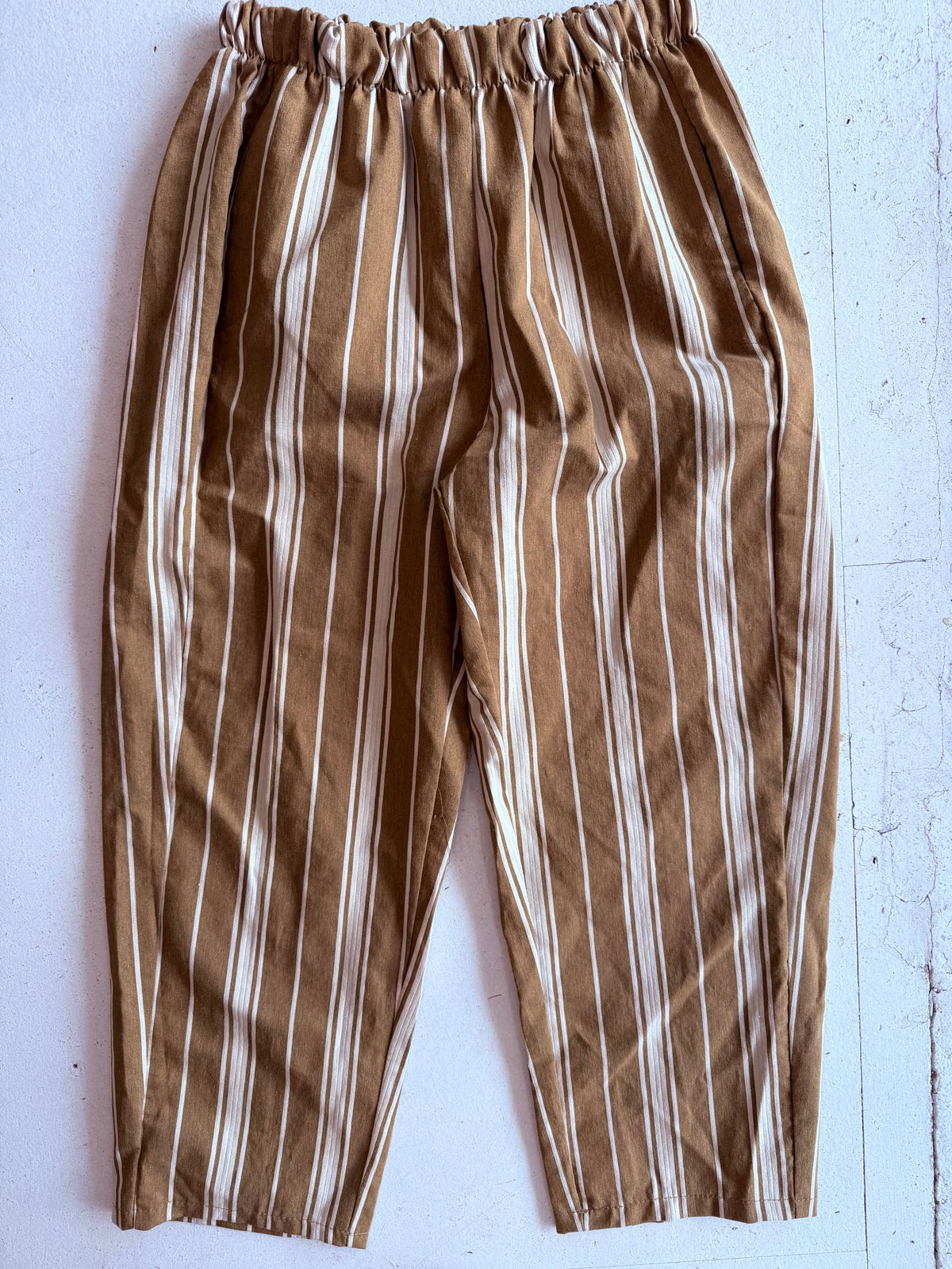 Johanna cotton stripe pant- Mustard/Pink/White