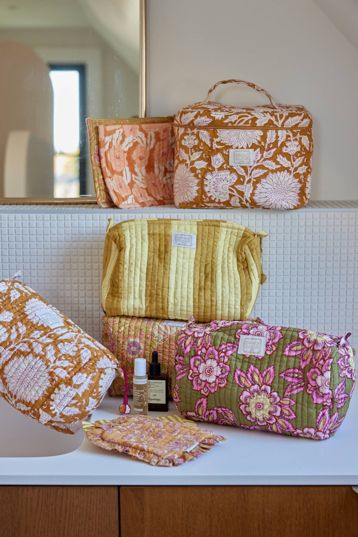 Bonheur du Jour Toiletry bag - Kiwi Stripes