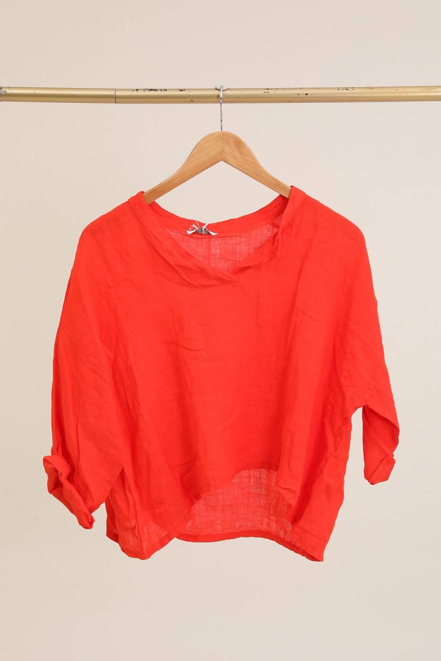 Made in Italy 100% Linen v-neck Easy Top