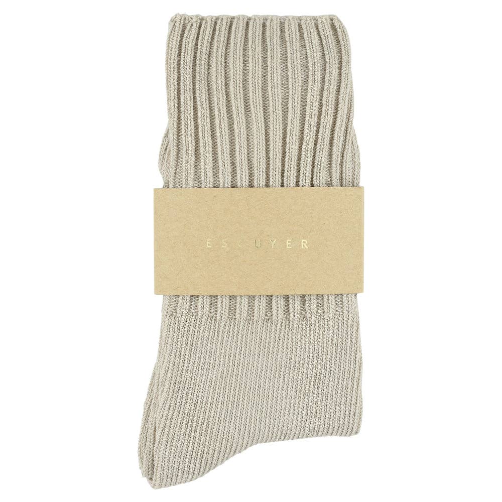 ESCUYER Women Crew Socks - White Pepper