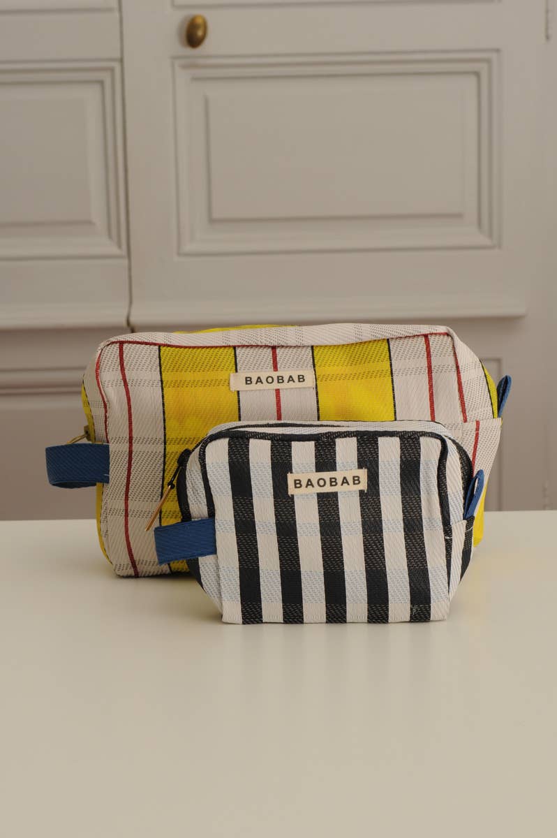 BAOBAB Set of two Lemon Blue nylon pouches