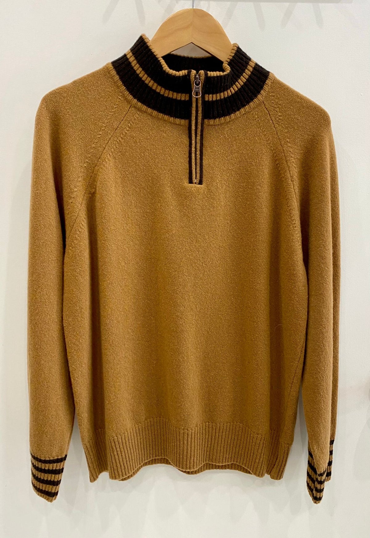 Caramel wool zip sweater