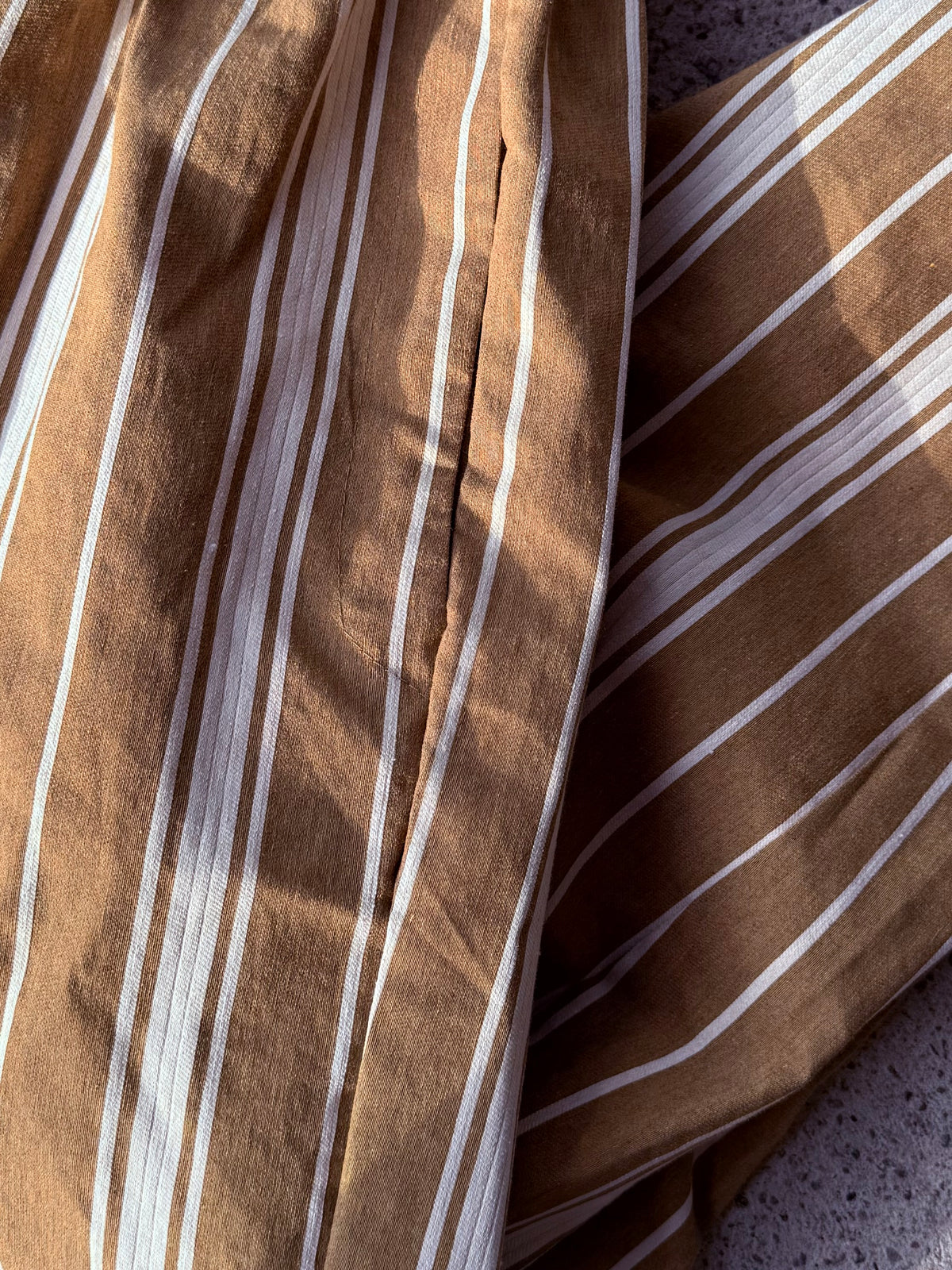 Johanna Cotton stripe pant- Mustard/White