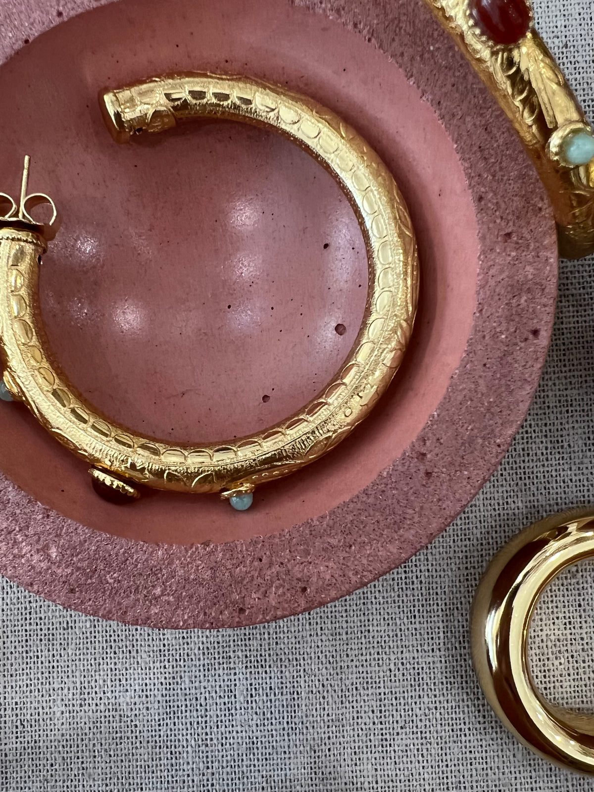 Gas Bijoux Stone Hoops