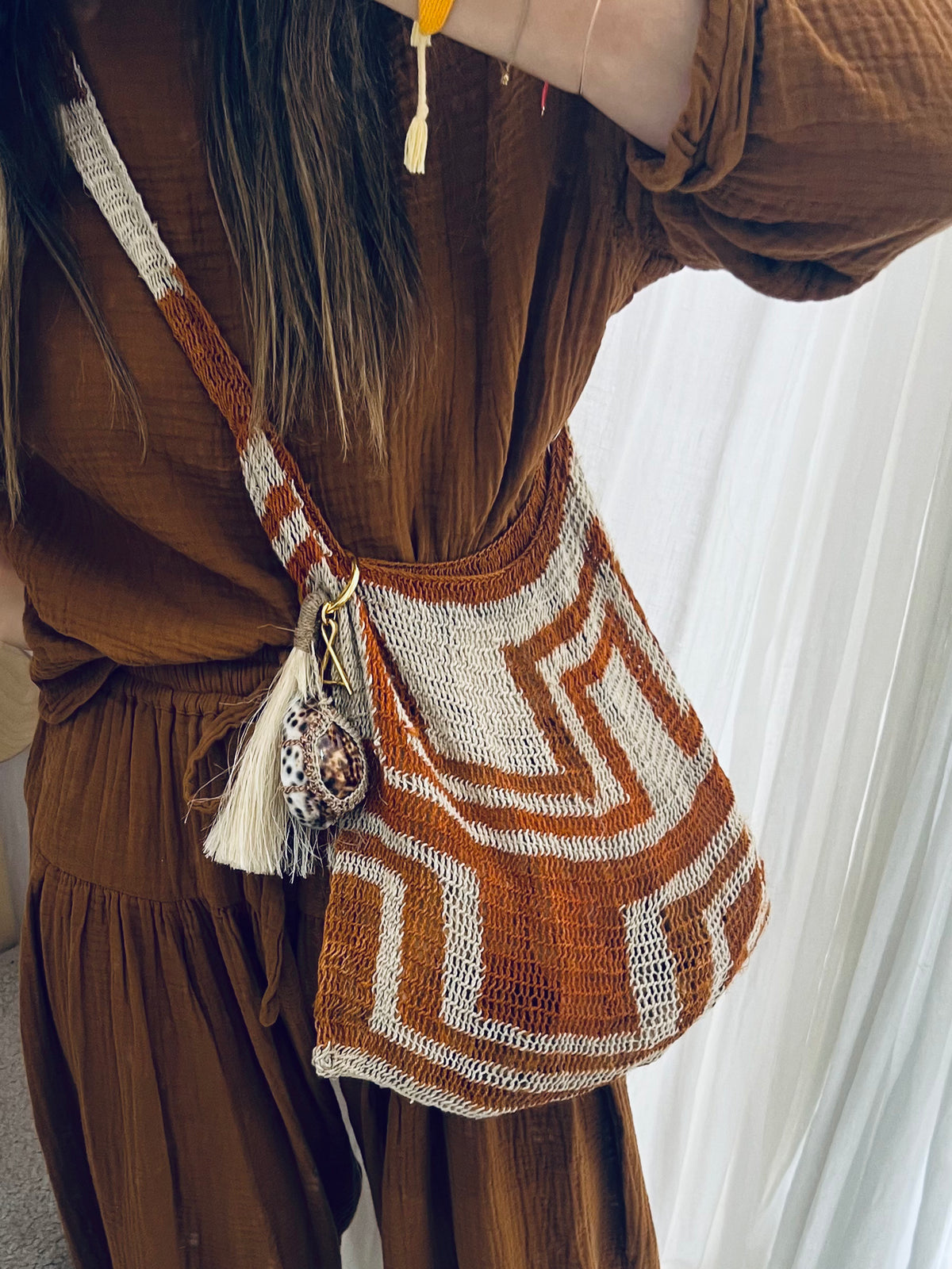 Among Equals - Sepik Tobacco Shell Cross Body bag