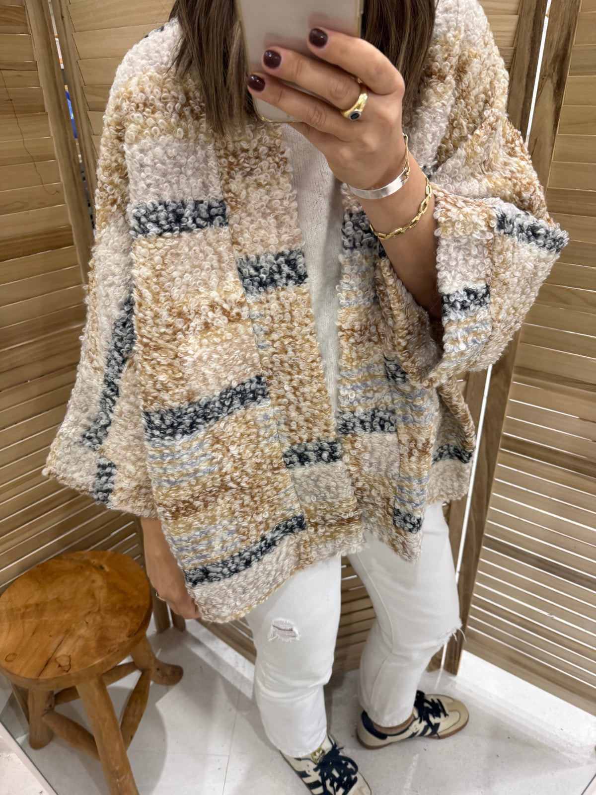 Made in Italy 100% wool Kimono cardigan coat