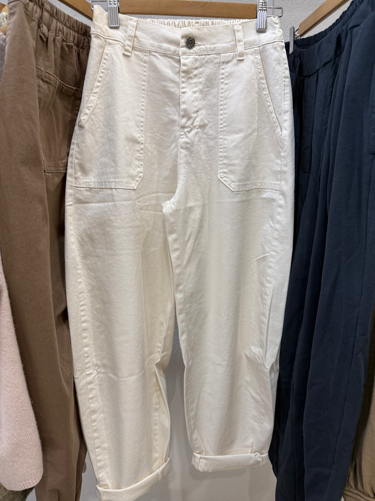 Made in Italy Cotton Essentials pant- Ecru