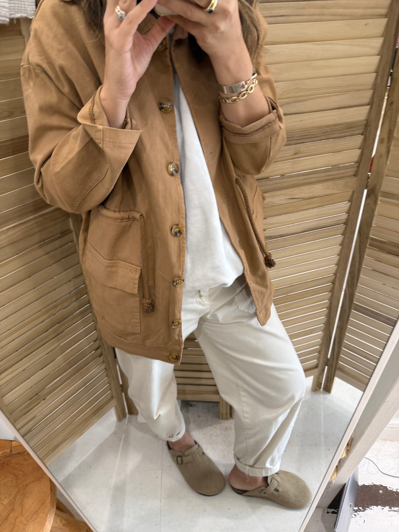 Made in Italy Cotton Military style Jacket- Copper