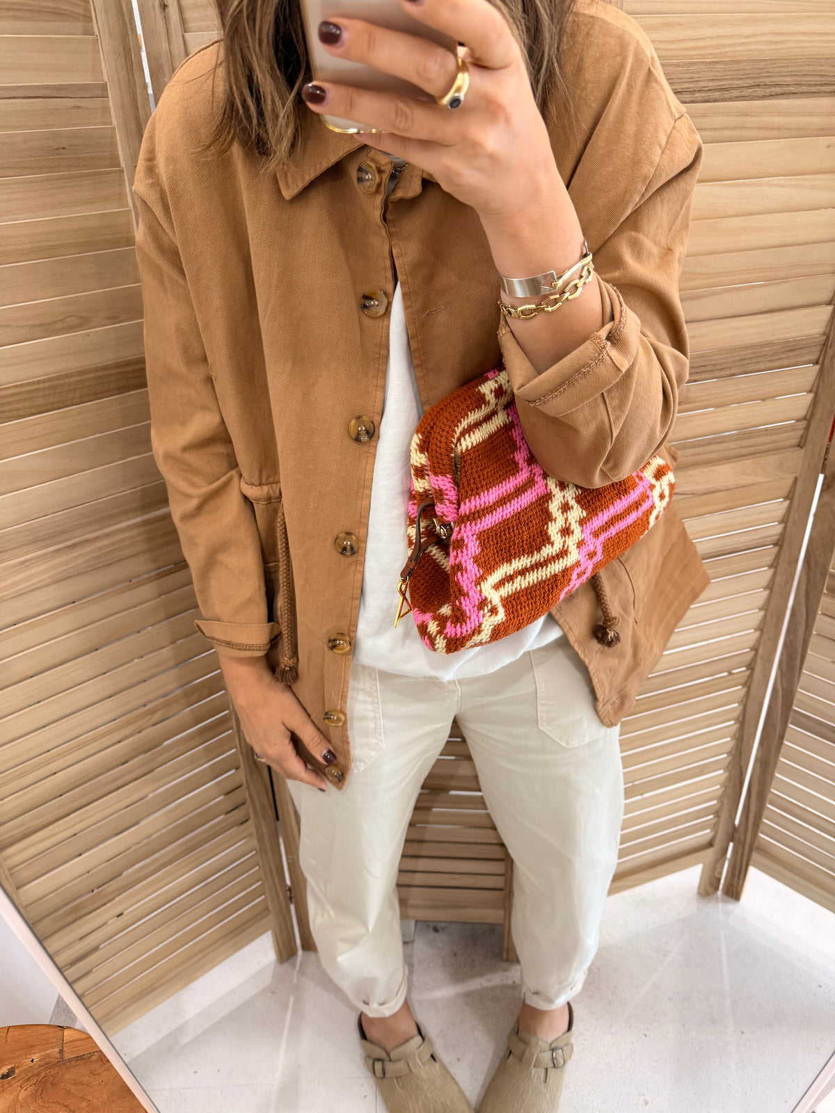 Made in Italy Cotton Military style Jacket- Copper