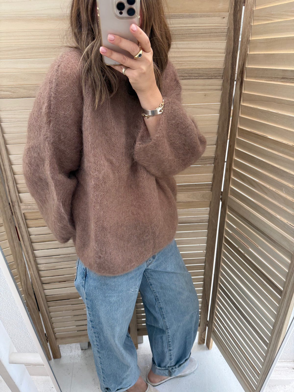 The Mohair crop sweater - Camel