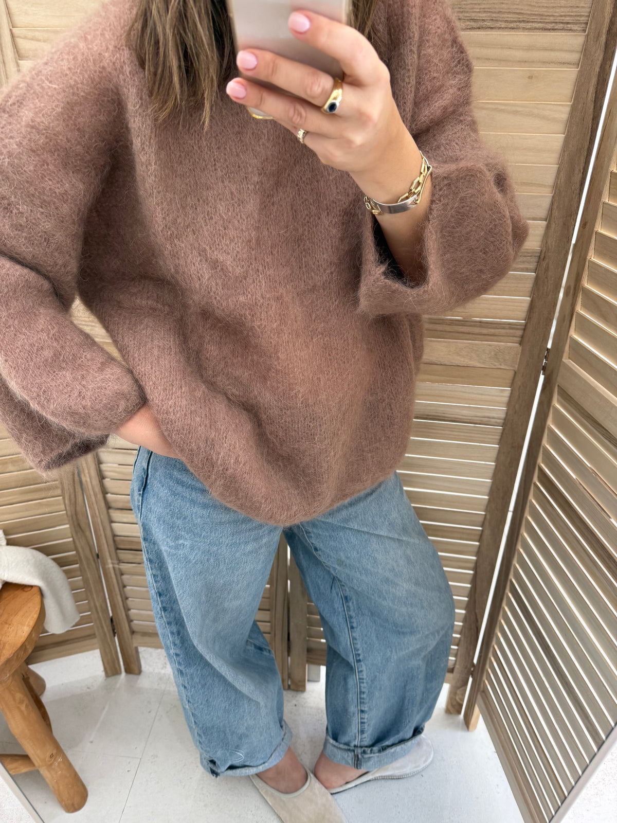 The Mohair crop sweater - Camel