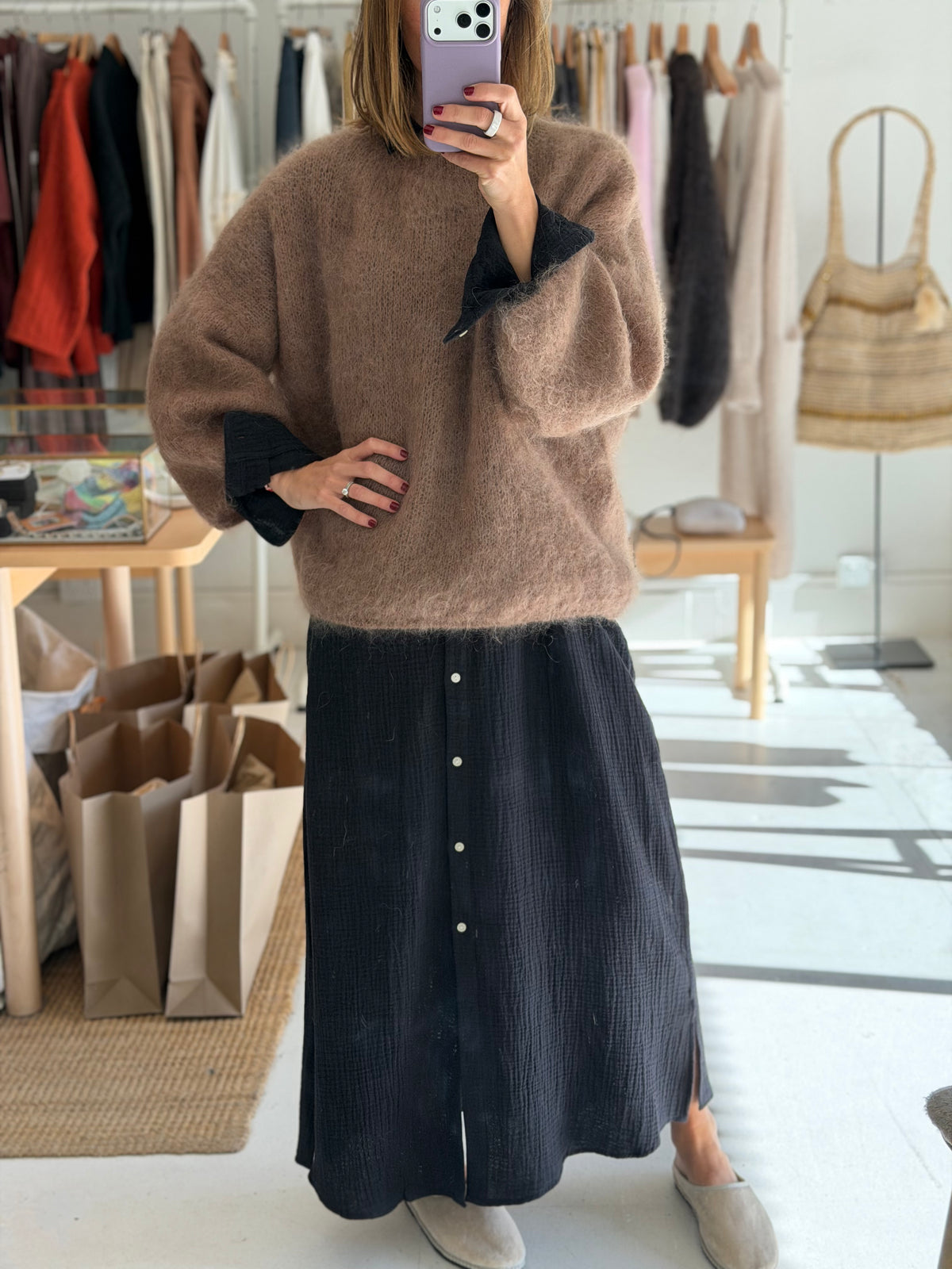 The Mohair crop sweater - Camel