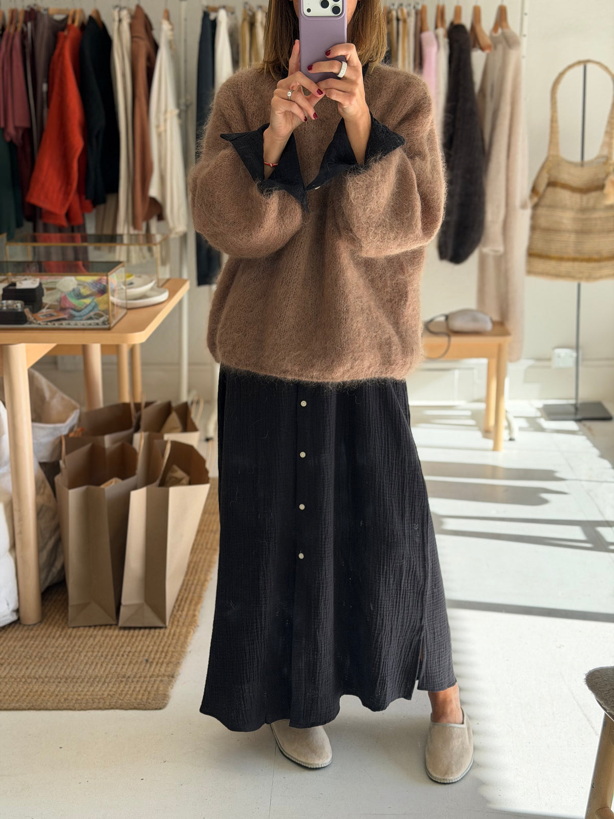 The Mohair crop sweater - Camel
