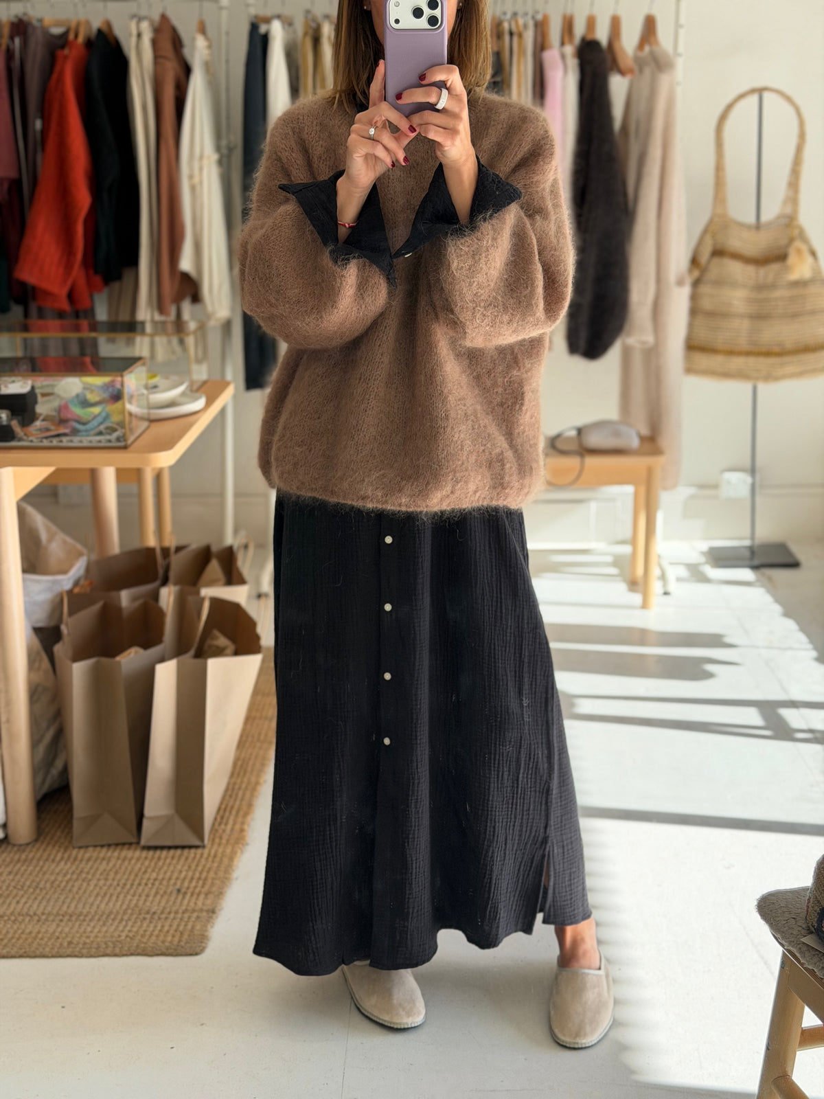 The Mohair crop sweater - Camel