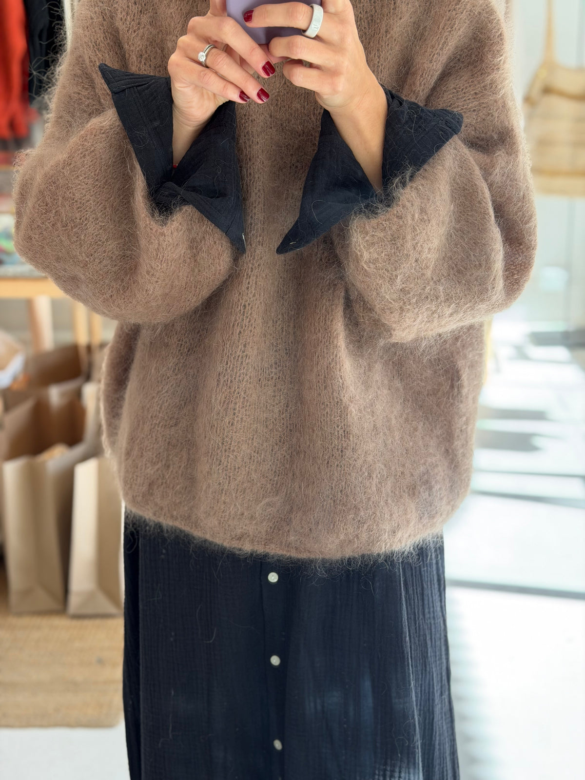 The Mohair crop sweater - Camel