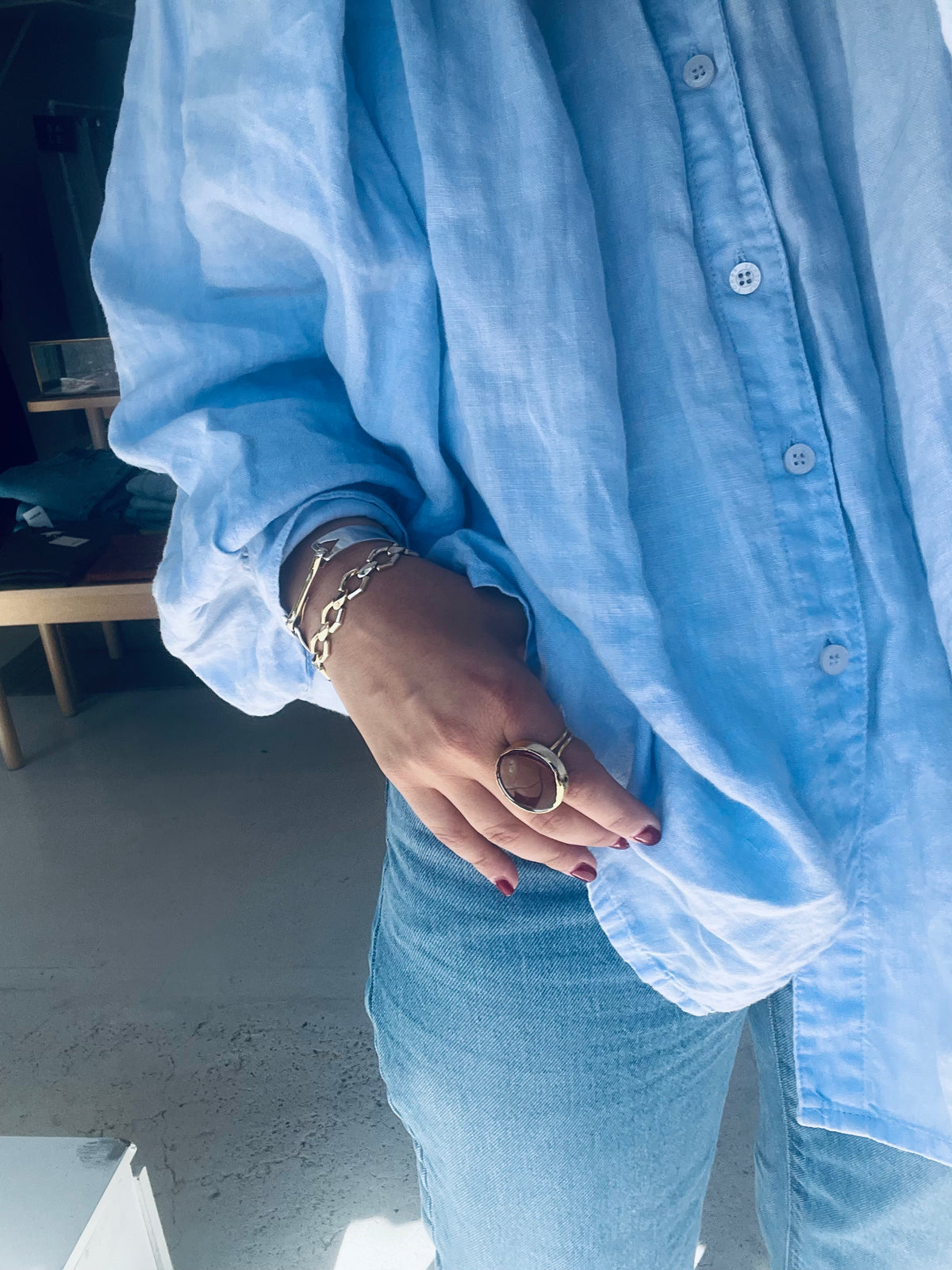 Inartisan gold plated stone ring