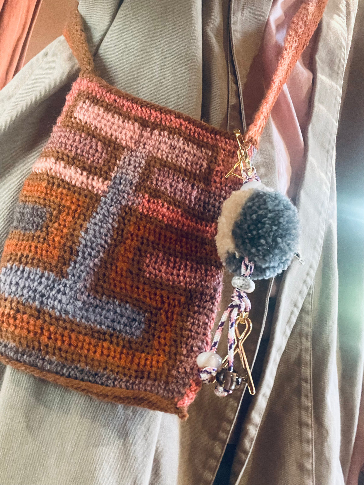 Among Equals Tobacco x Blush pocket bag