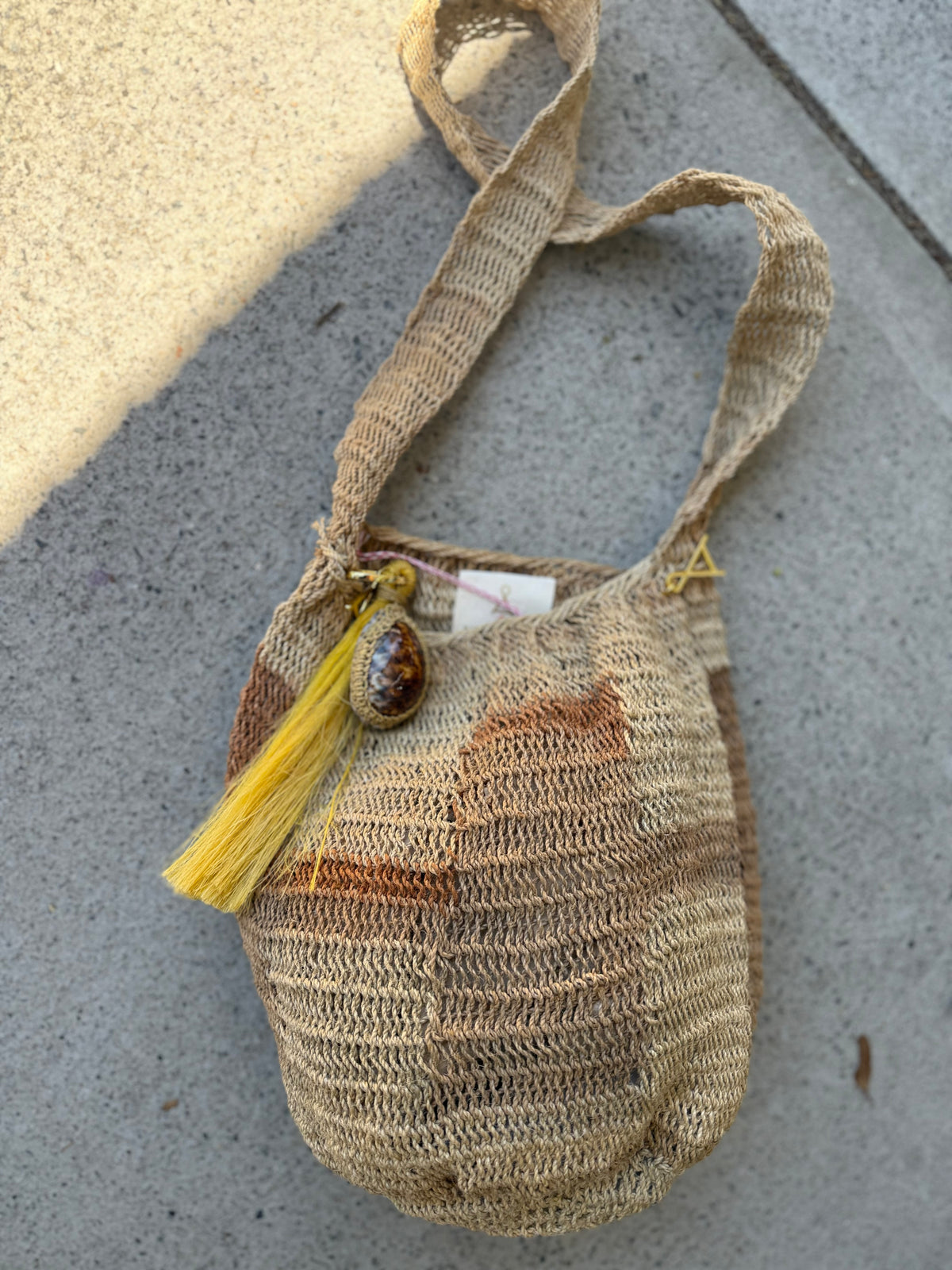 Among Equals Medium Natural Sepik Bilum in Tan