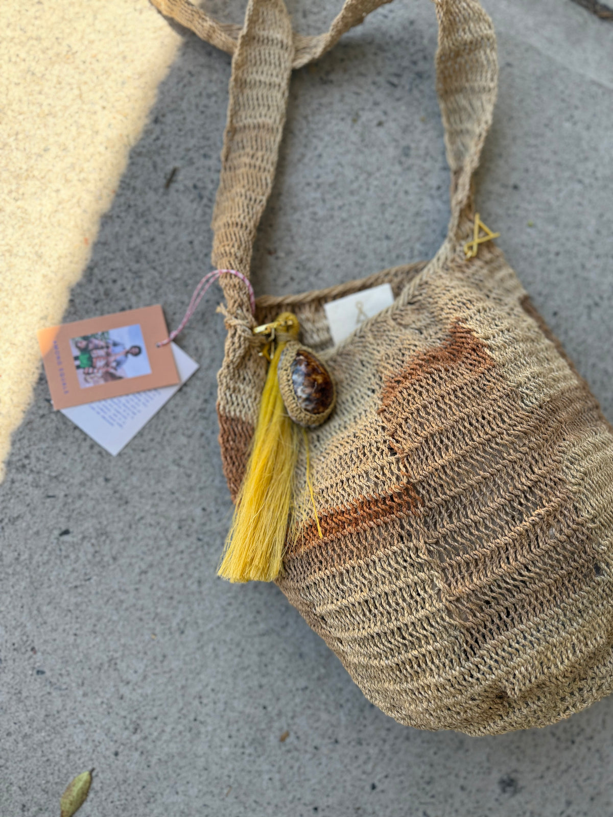 Among Equals Medium Natural Sepik Bilum in Tan