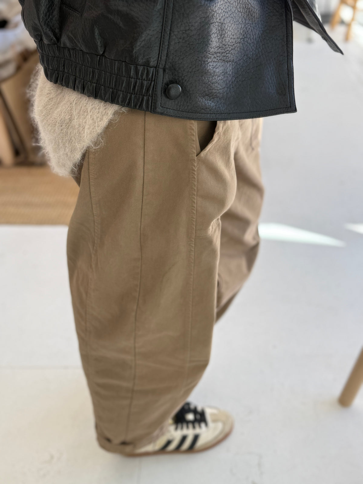 The oversized grained faux leather Jacket