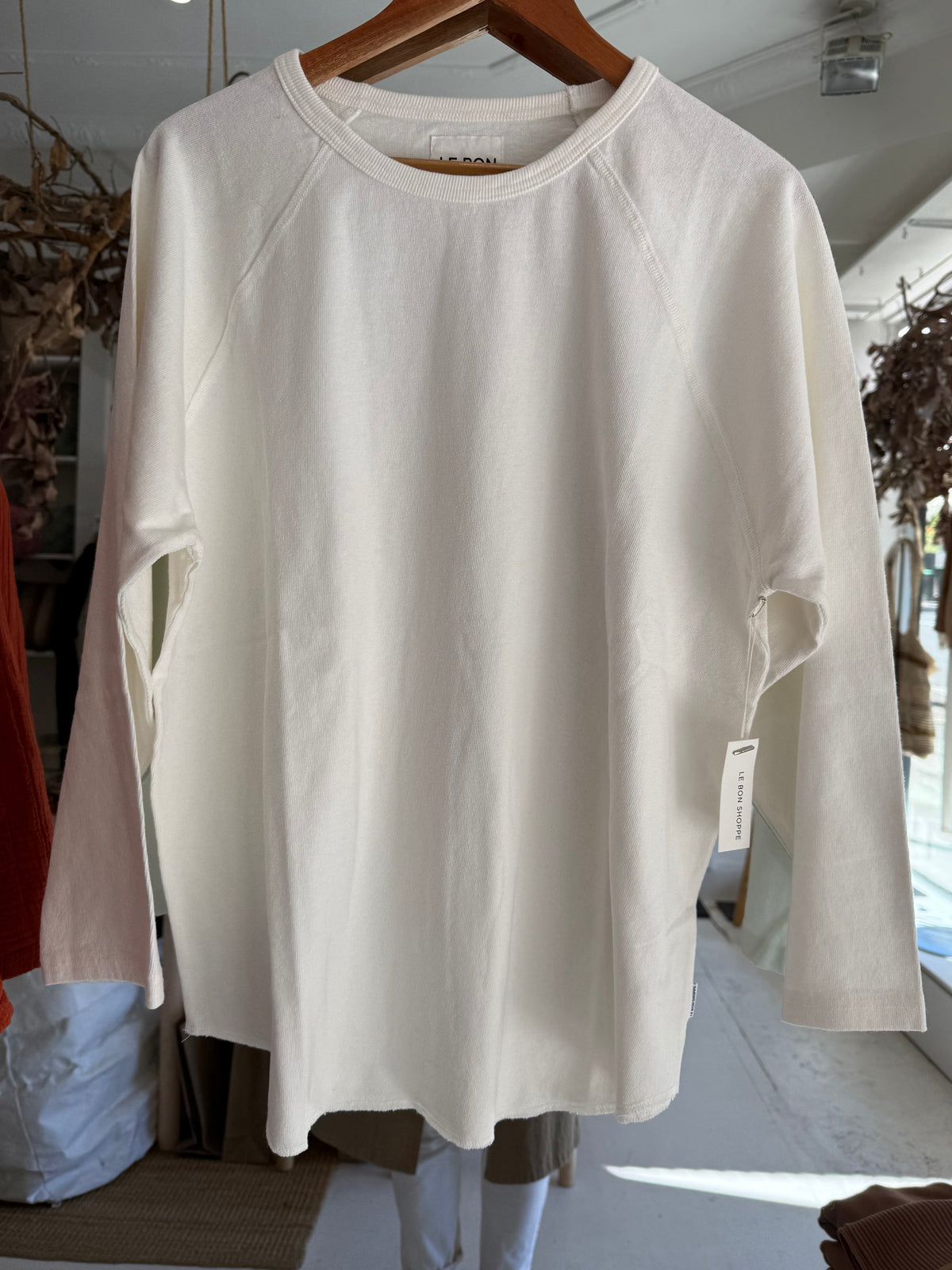 Le Bon Shoppe heavy cotton raglan top - White