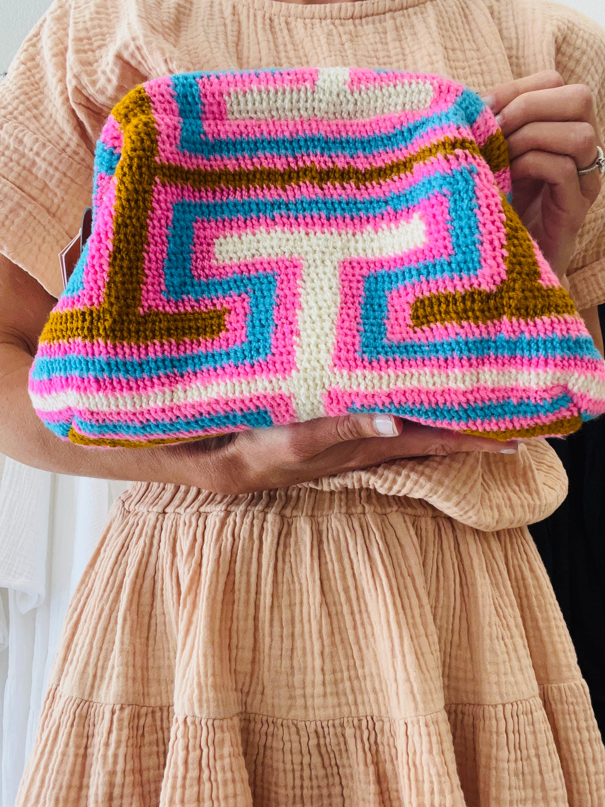 Among Equals Frame Clutch - Tobacco, Pink, Blue