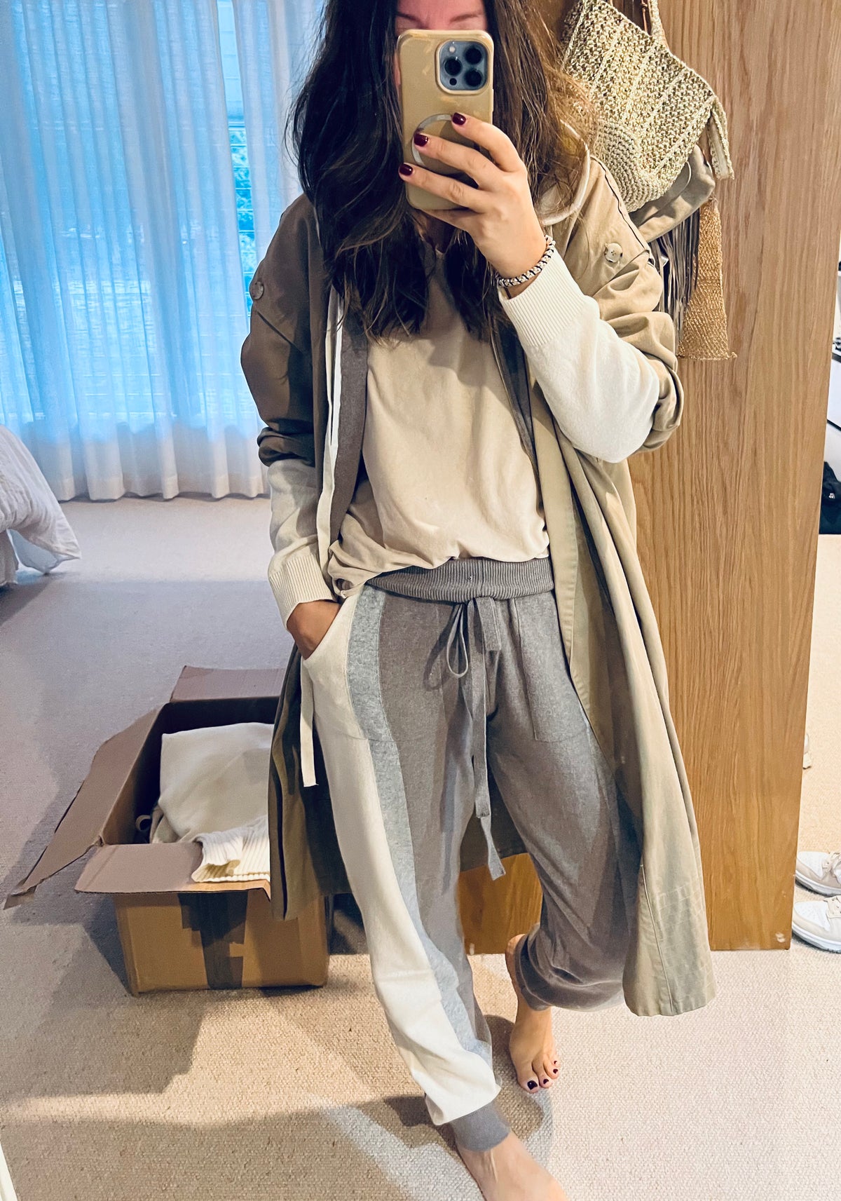 Cashmere wool track pants