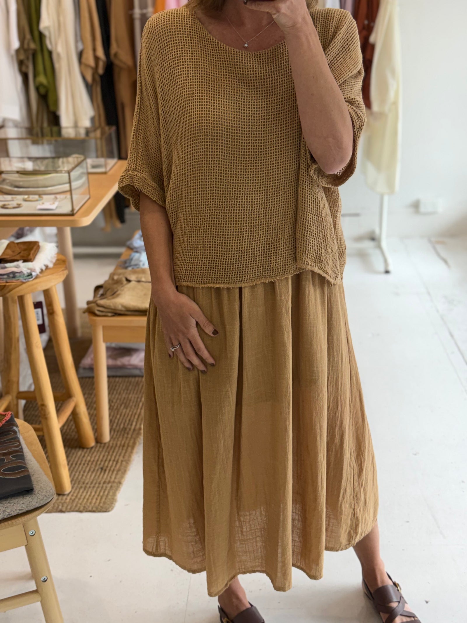Made in Italy Found you Dress 100% Cotton Mesh Dress