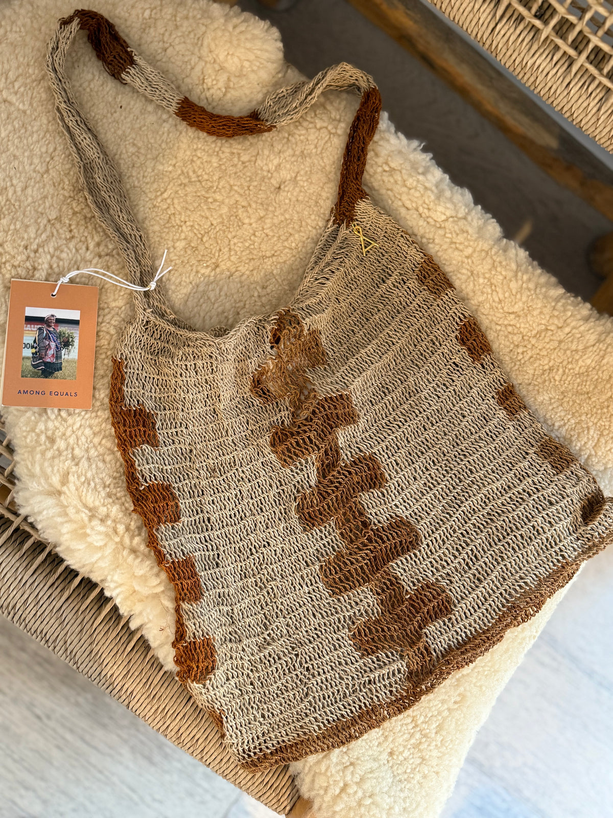 Among Equals Lina backbone natural linen tote