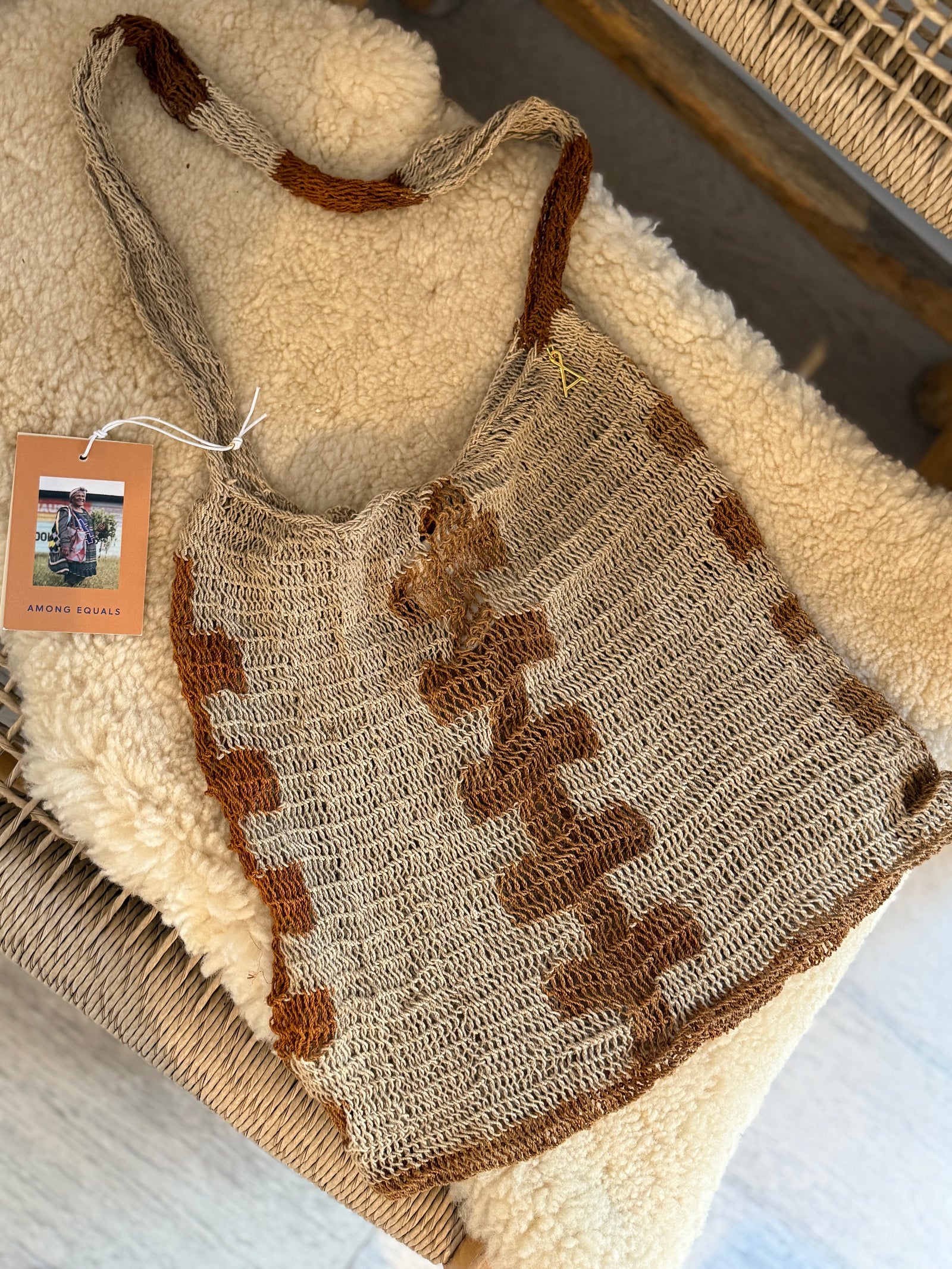 Among Equals Lina backbone natural linen tote