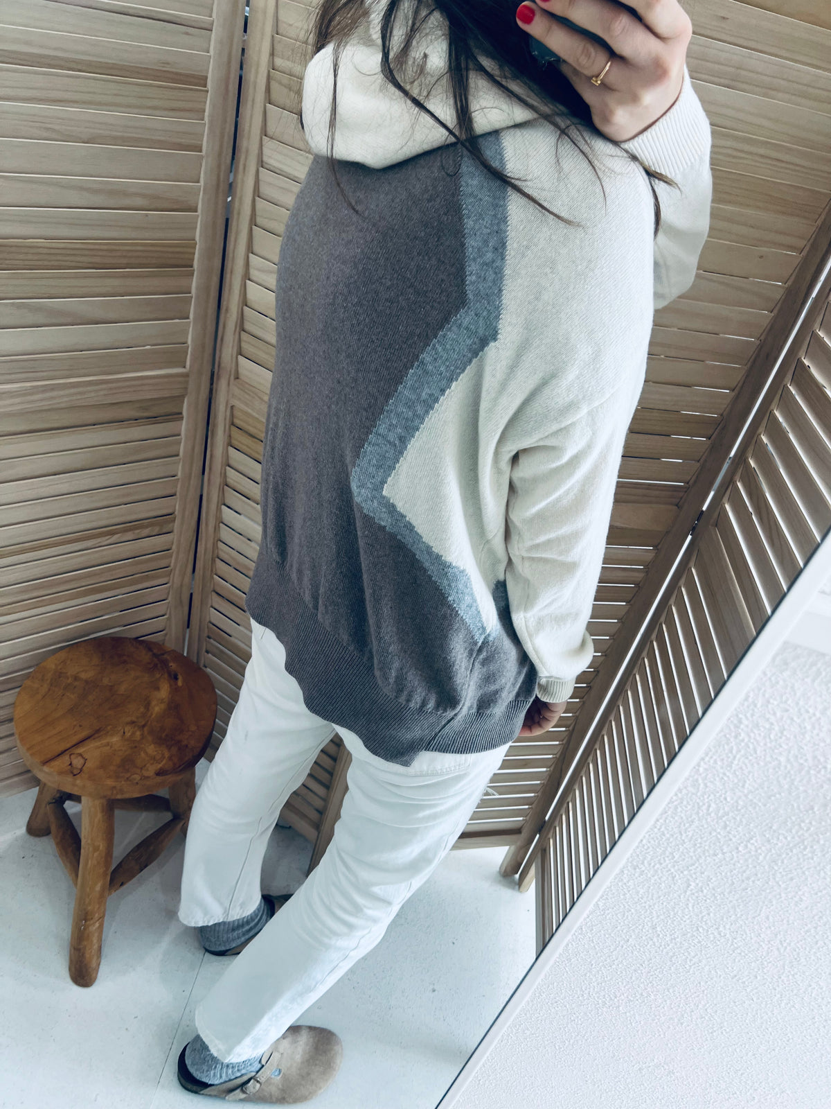 Zip Wool/Cashmere Hooded cardigan