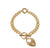 Gas Bijoux Gold Heart Lock Charm Bracelet