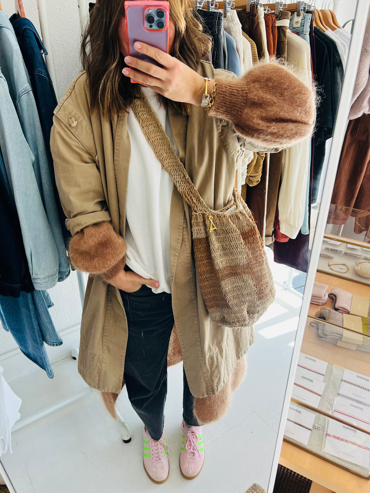 Among Equals Medium Natural Sepik Bilum in Tan