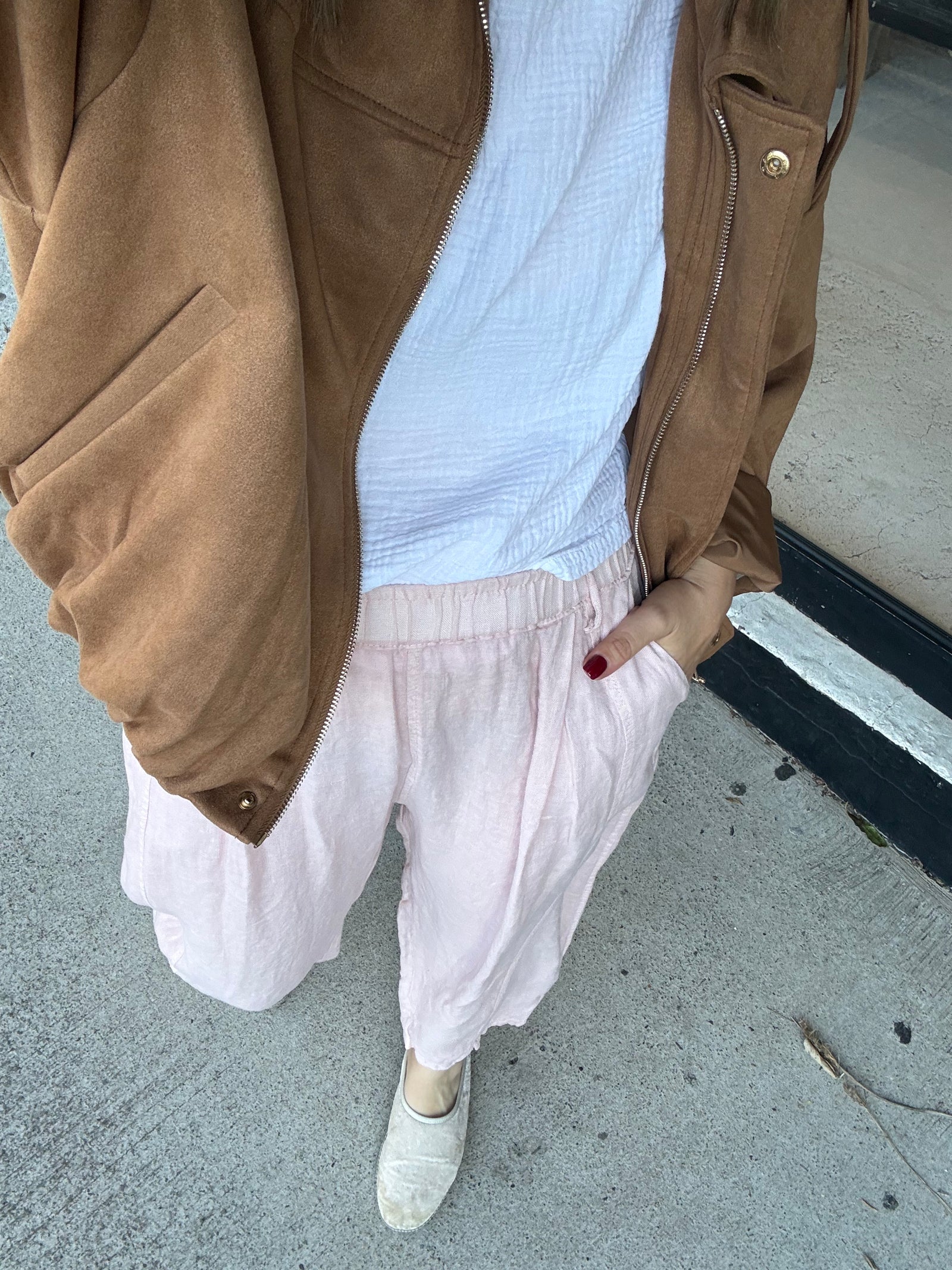 Made in Italy 100% Linen pants - Pink
