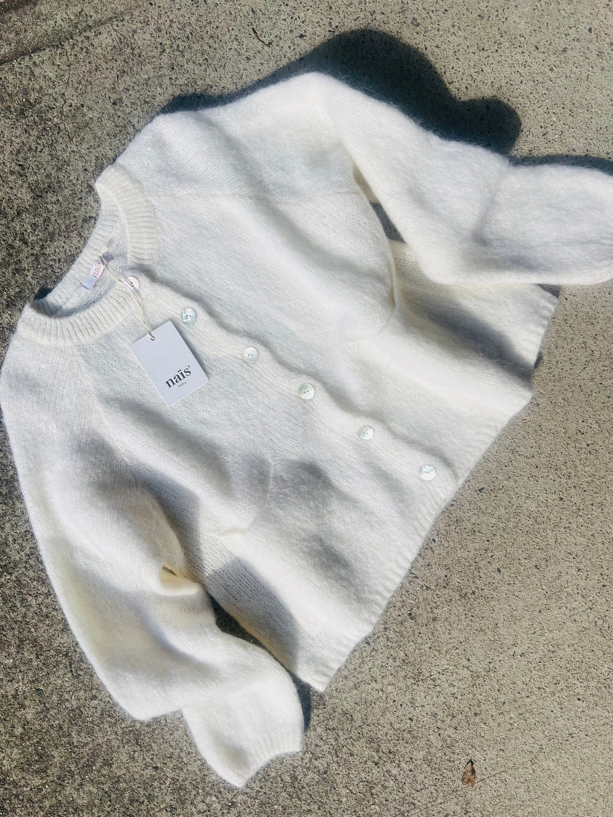 Nais Paris Kid Mohair and Wool Round Neck Cardigan