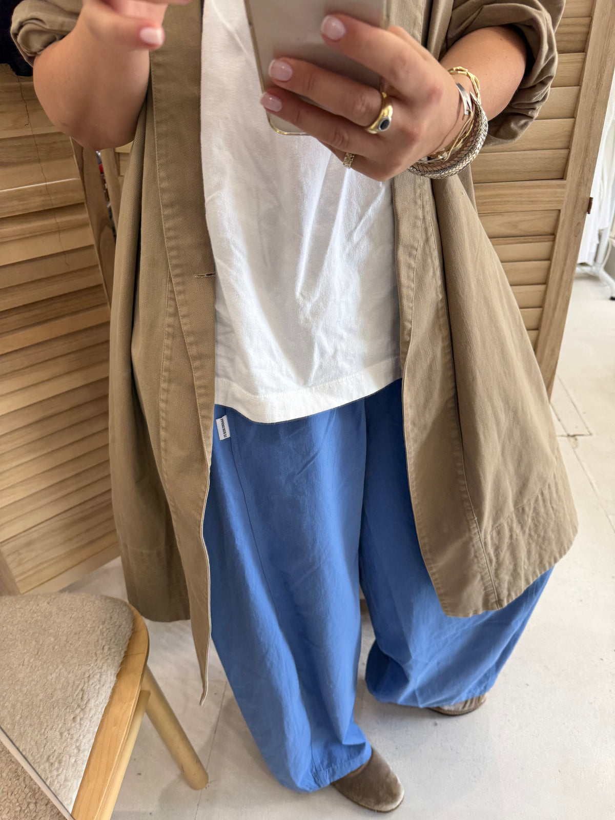 Le Bon Shoppe Parachute Pants - Slate Blue