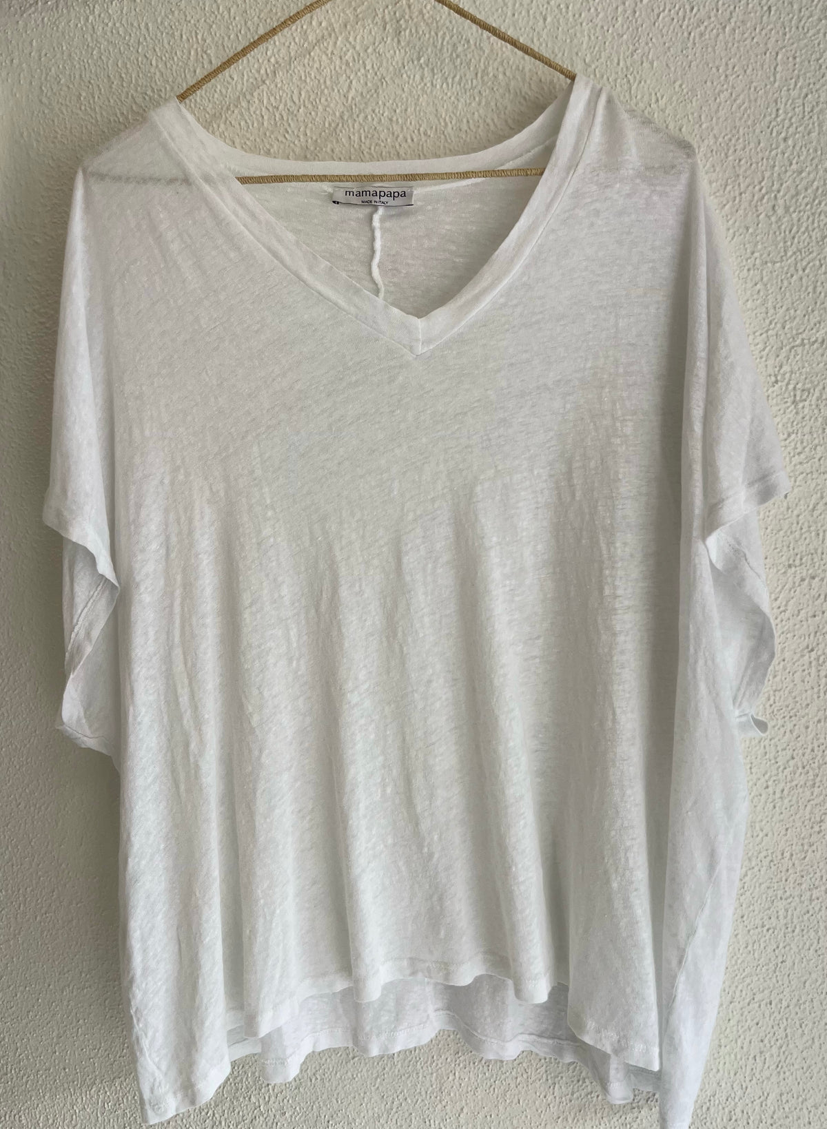 Mamapapa Geelong linen v-neck tee
