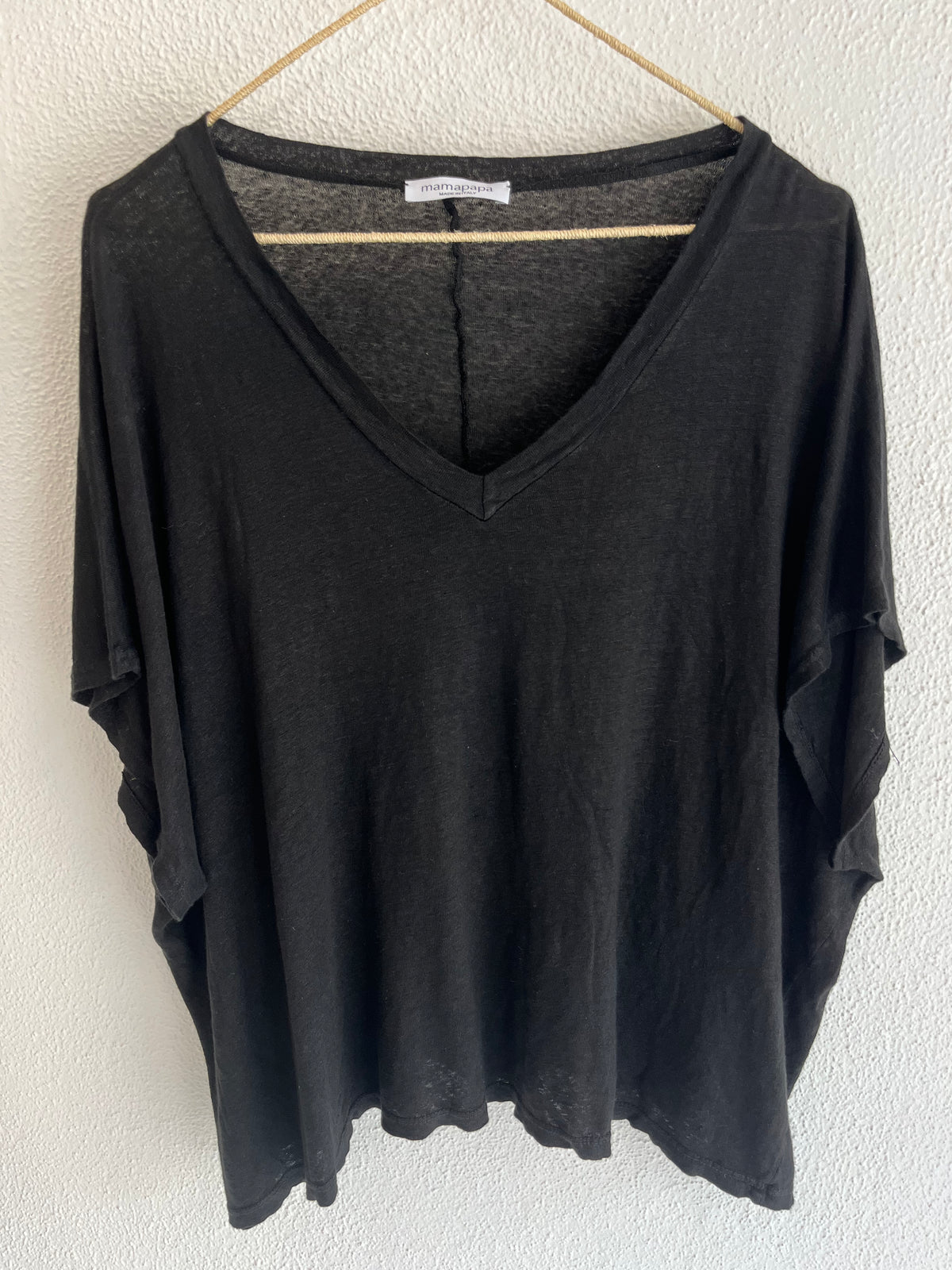 Mamapapa Geelong linen v-neck tee