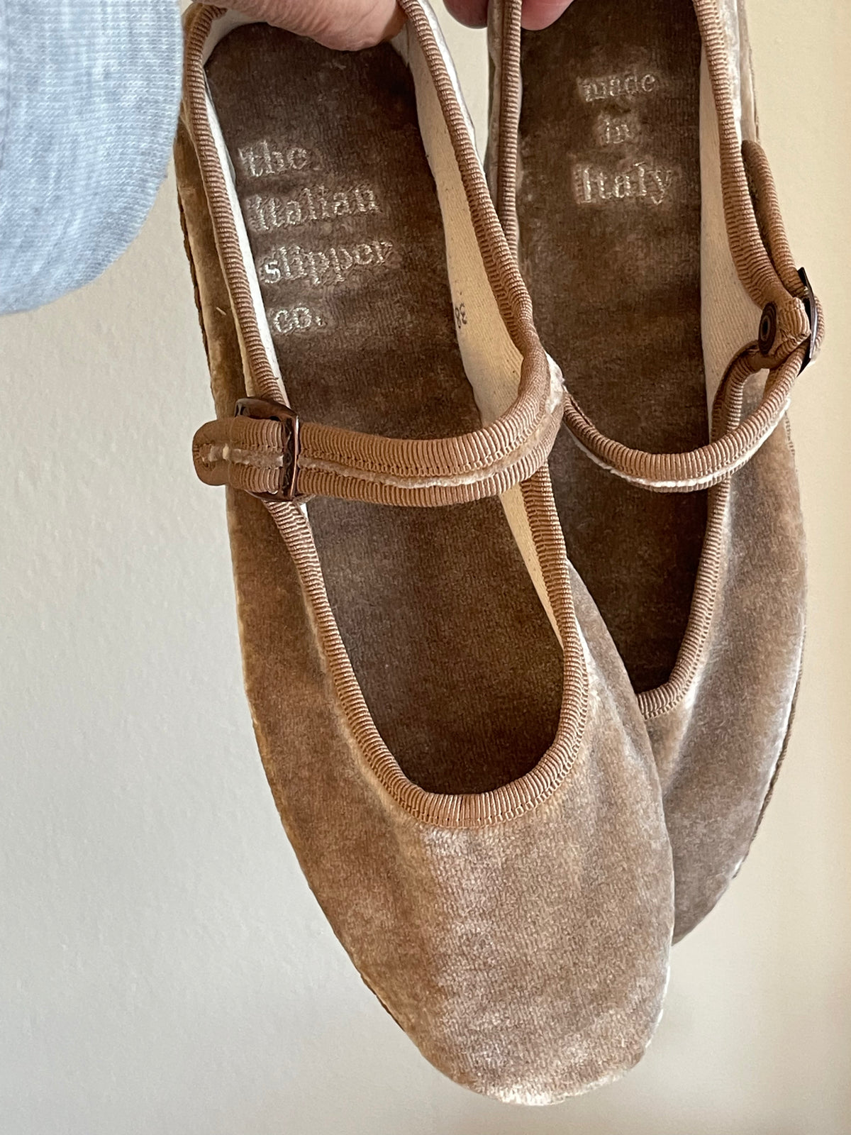 The Italian Bebe Velvet Ballet Shoe