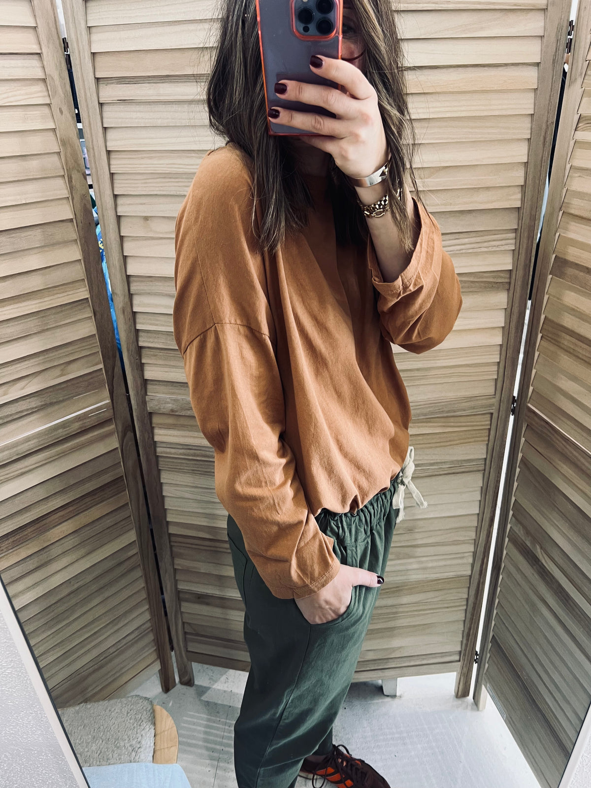 Nais Paris Khaki Cotton Slouch Pant