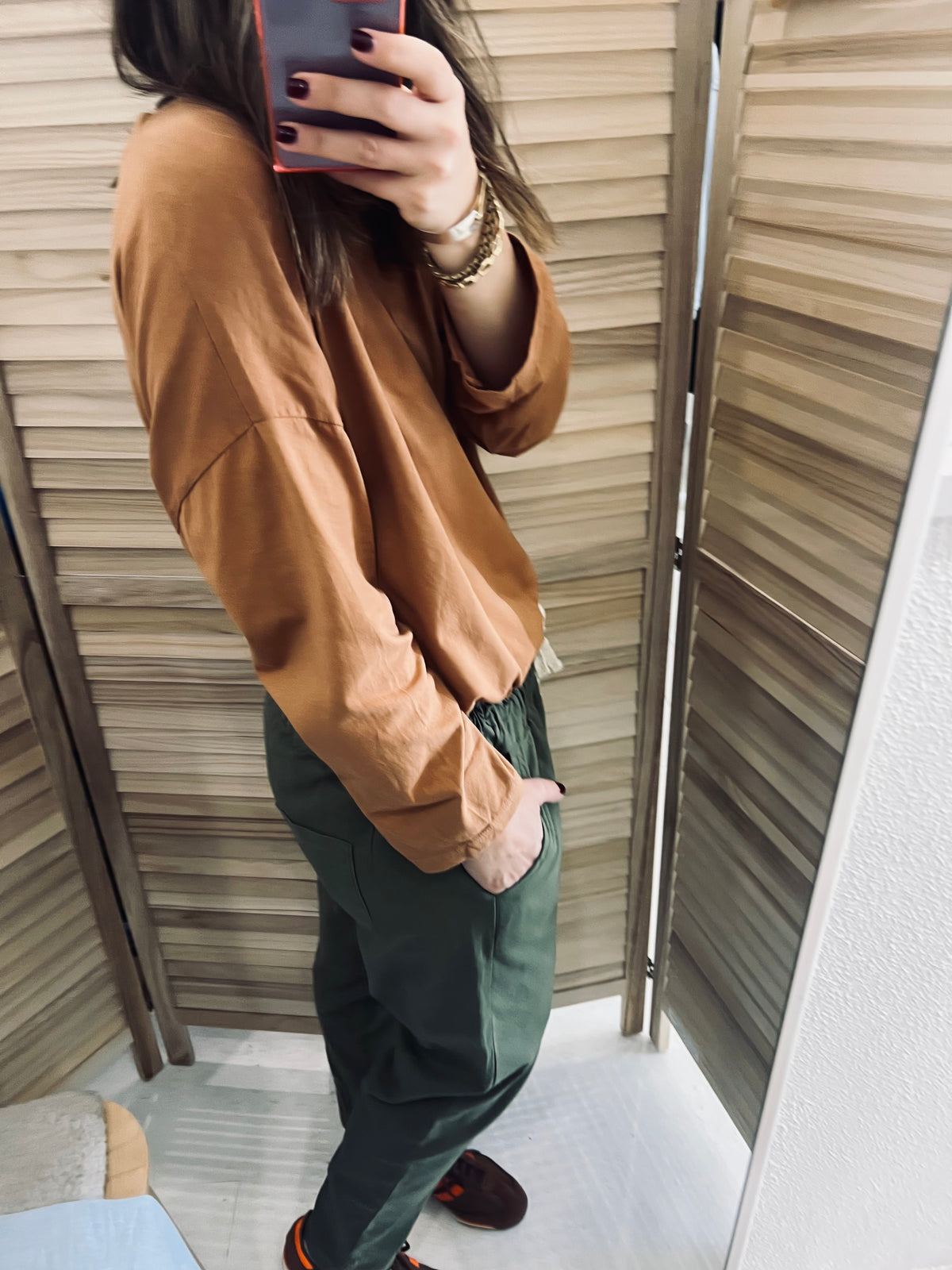 Nais Paris Khaki Cotton Slouch Pant