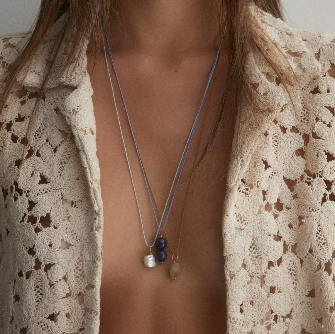 ATHENA +  CO Stone and Thread Necklace