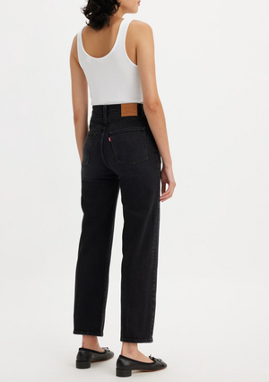 Ribcage straight ankle jeans black sales